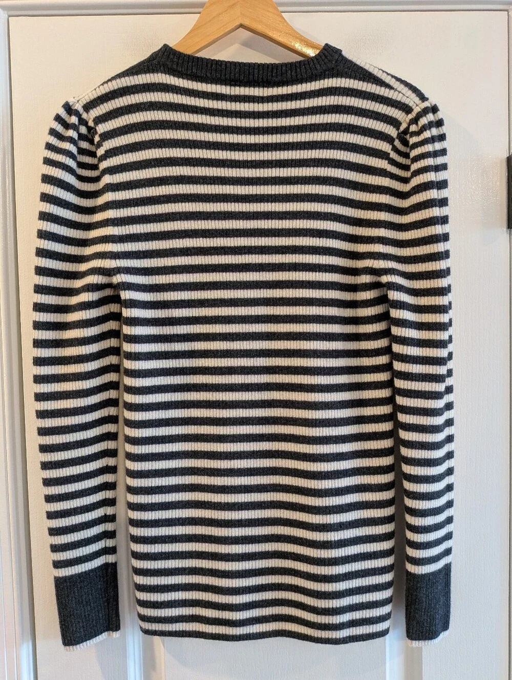 Hatch Giada Merino Wool Sweater Striped Black White Rib Knit Maternity Size 3/L
